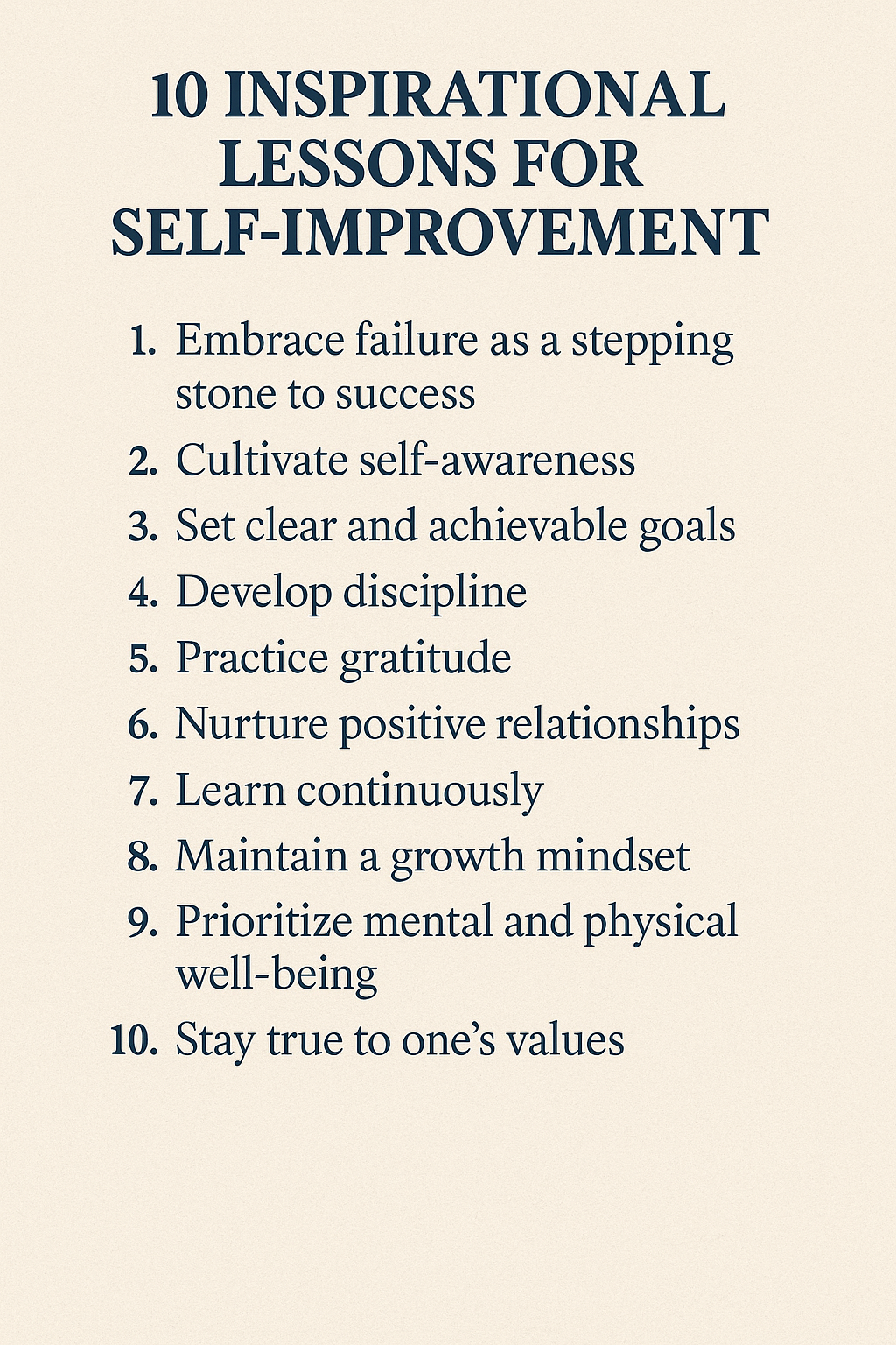 10 Inspirational Lessons for Self-Improvement