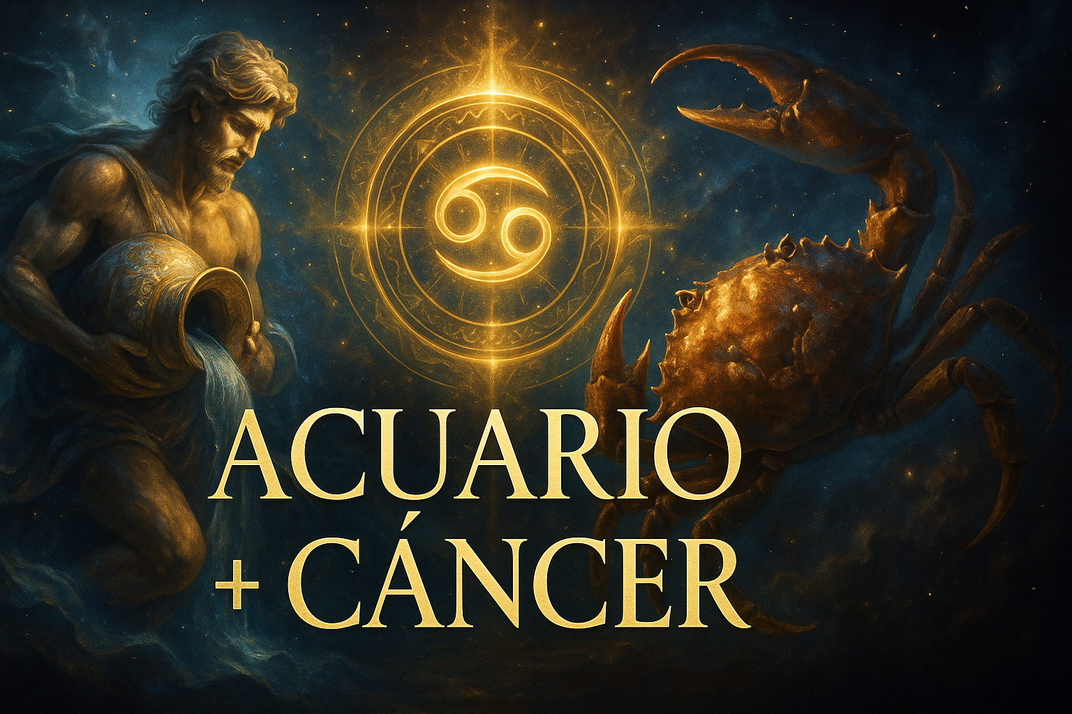 Compatibilidad zodiacal entre Acuario y Cáncer en amor y relación espiritual