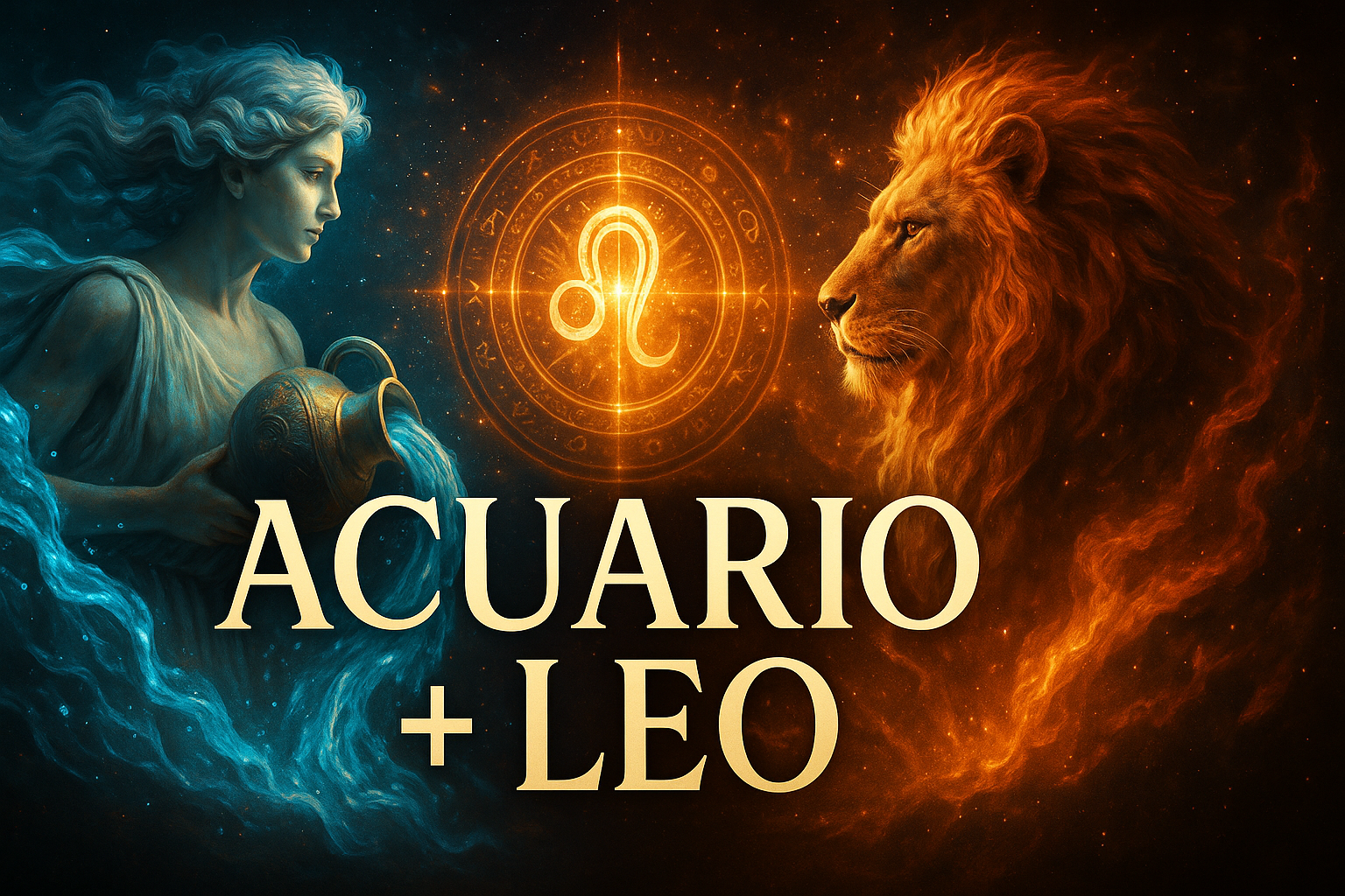Compatibilidad zodiacal entre Acuario y Leo en amor y relación espiritual