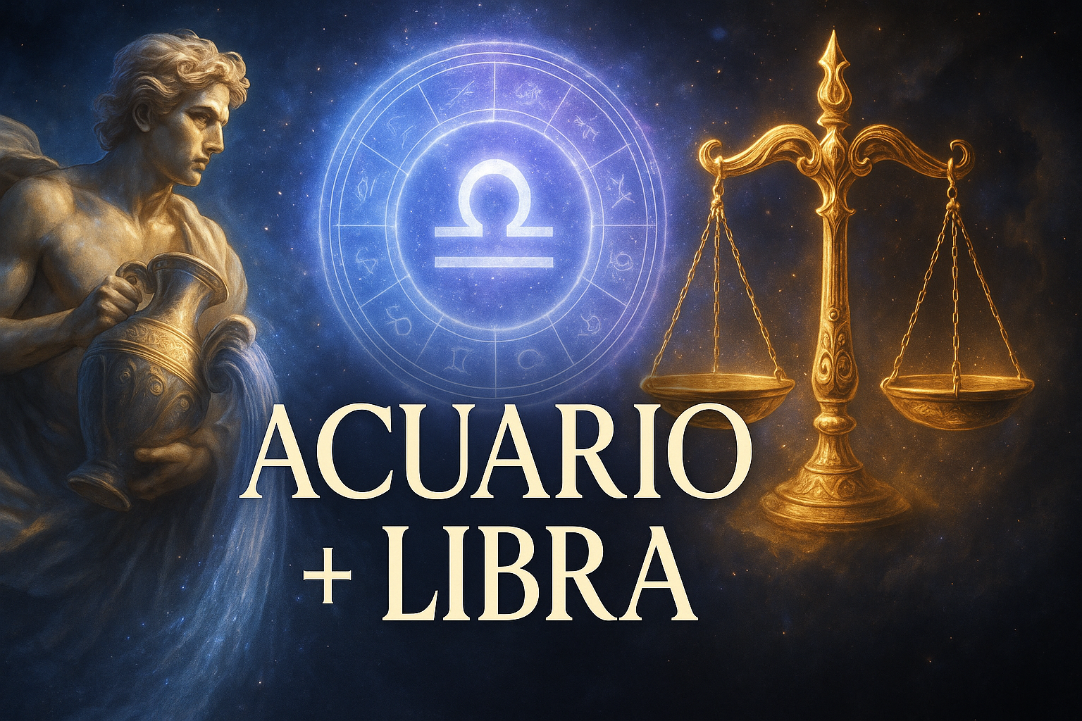 Compatibilidad zodiacal entre Acuario y Libra en amor y relación espiritual