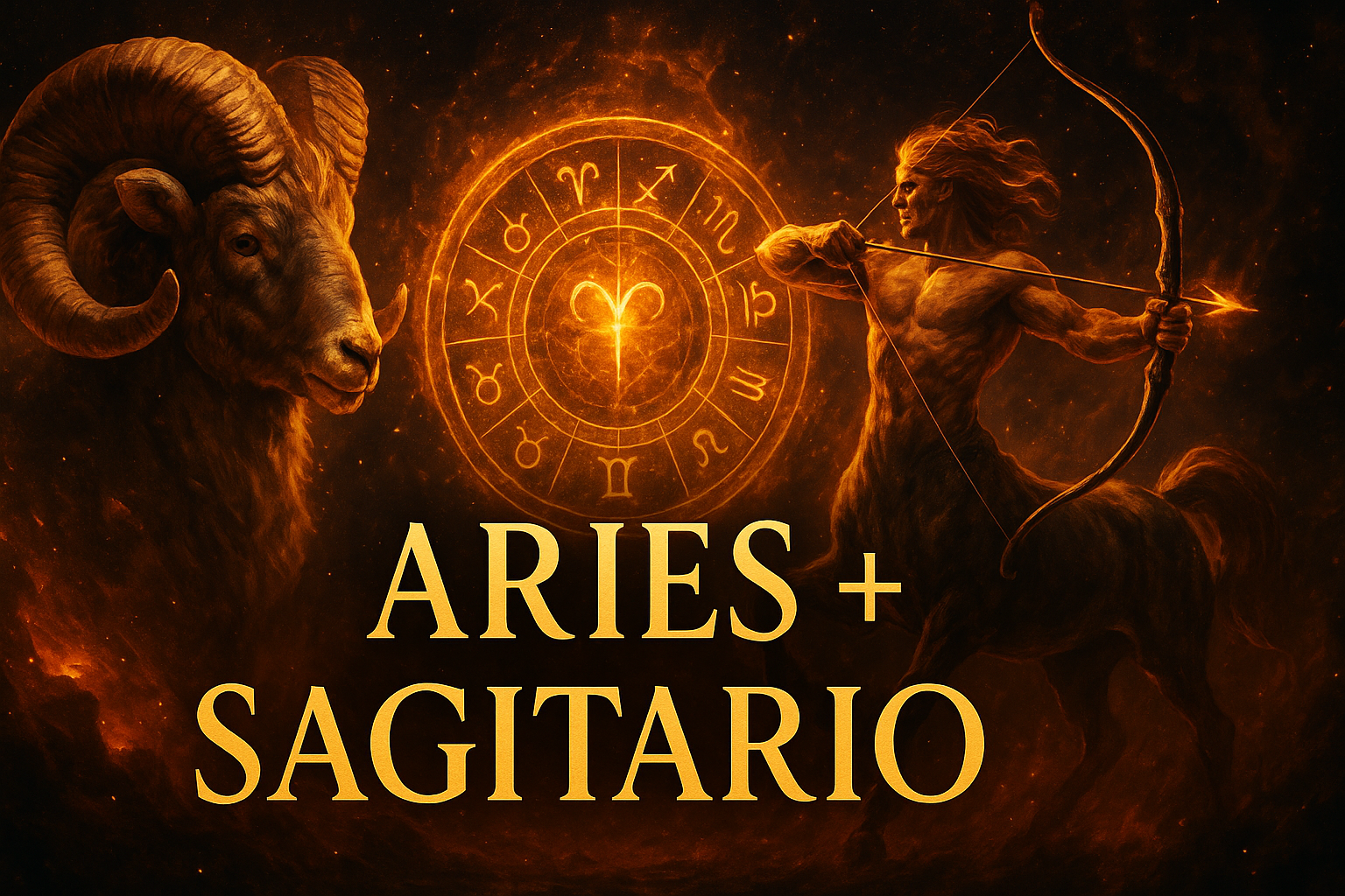 Compatibilidad zodiacal entre Aries y Sagitario en amor y relación espiritual
