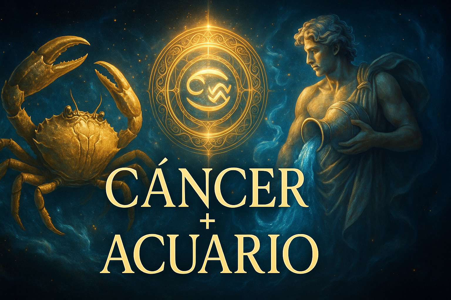 Compatibilidad zodiacal entre Cáncer y Acuario en amor y relación espiritual