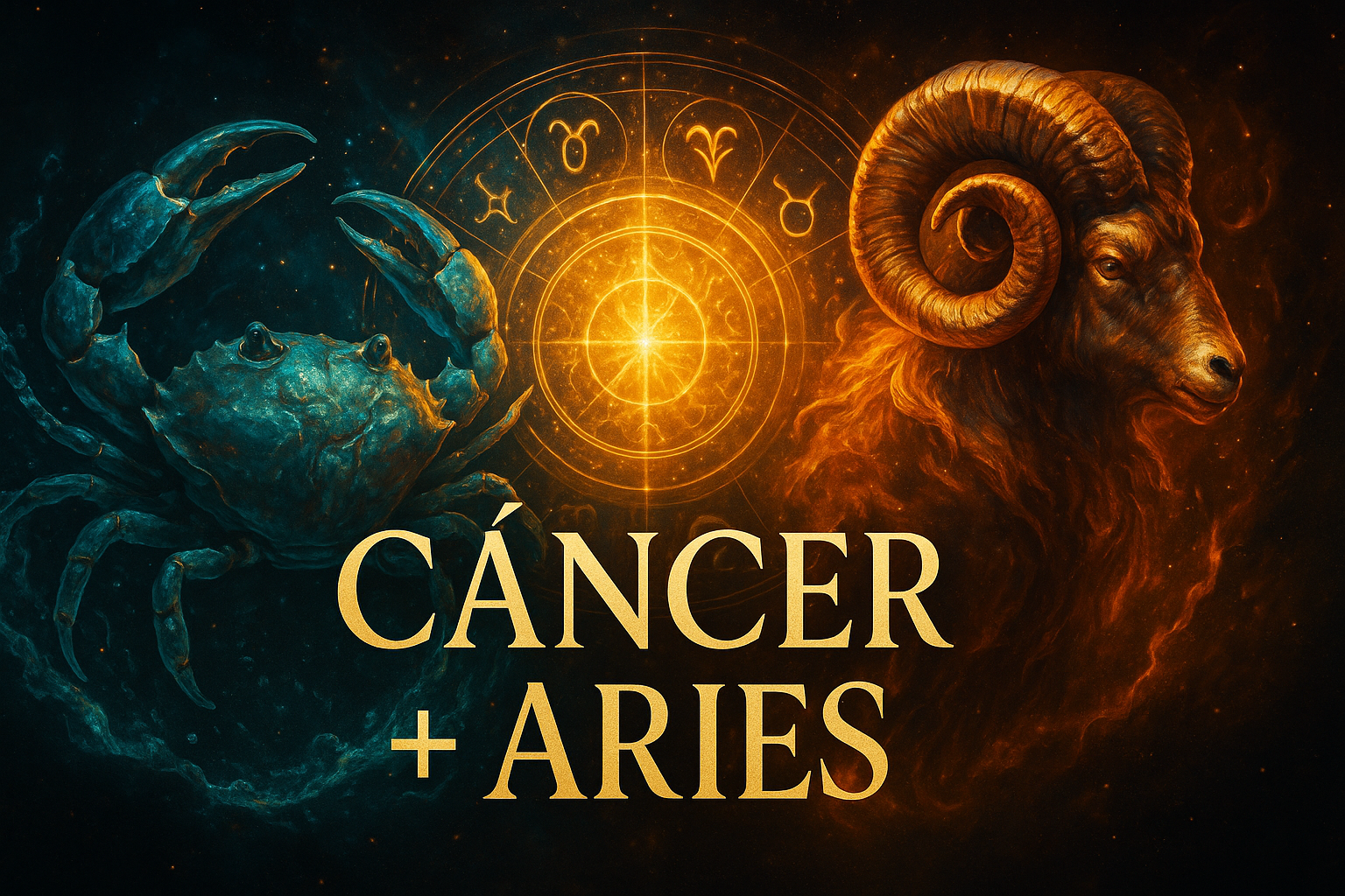 Compatibilidad zodiacal entre Cáncer y Aries en amor y relación espiritual