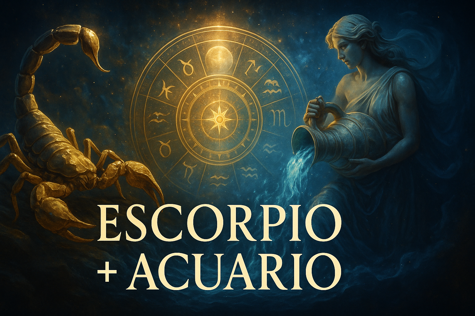 Compatibilidad zodiacal entre Escorpio y Acuario en amor y relación espiritual