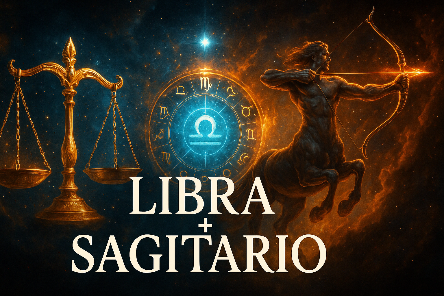 Compatibilidad zodiacal entre Libra y Sagitario en amor y relación espiritual