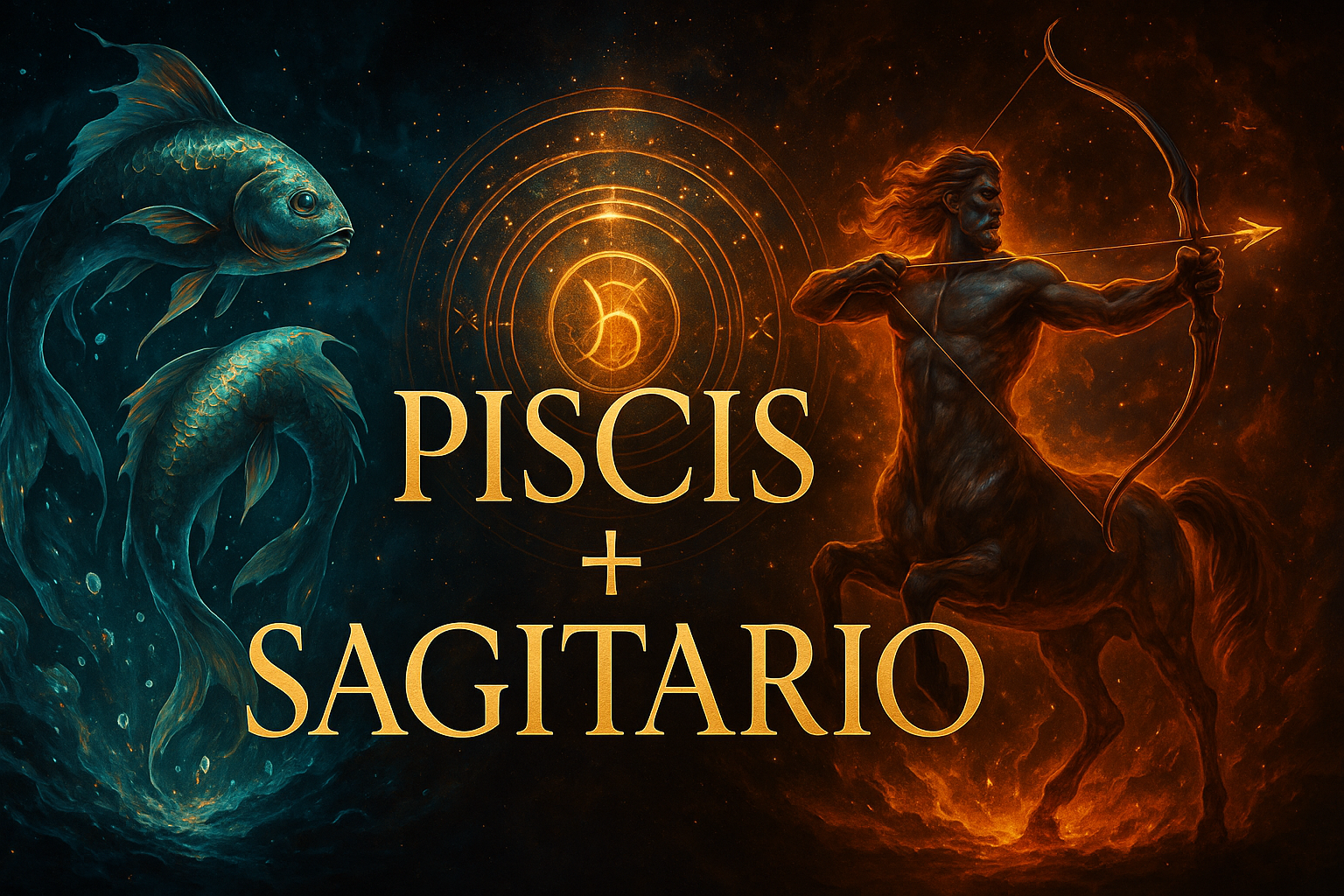 Compatibilidad zodiacal entre Piscis y Sagitario en amor y relación espiritual