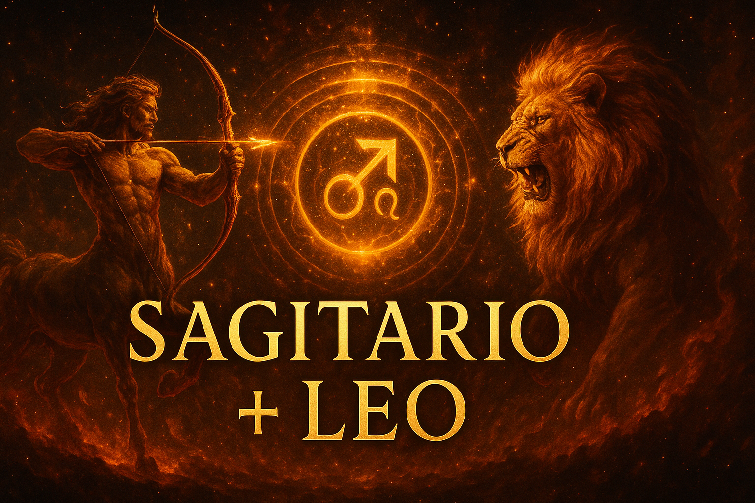 Compatibilidad zodiacal entre Sagitario y Leo en amor y relación espiritual