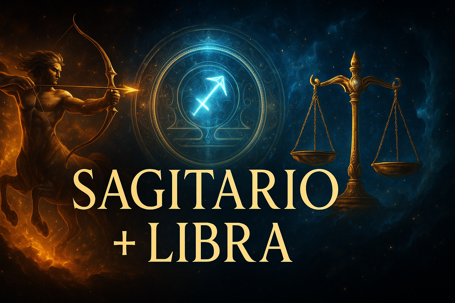 Compatibilidad zodiacal entre Sagitario y Libra en amor y relación espiritual